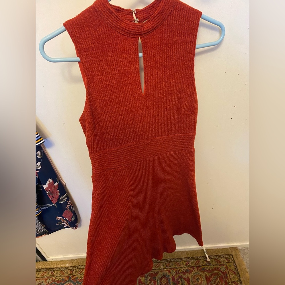 Orange corduroy dress